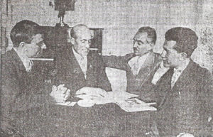 M.Müşfiq, M.S.Ordubadi, Yusif Vəzirov və H.Mehdi İrəvanda “Zəngi” qəzeti redaksiyasında. 1935-ci il